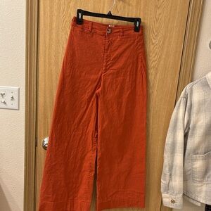 Maeve Wide-Leg Pants in Rust Orange